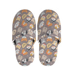 Cute Dog Emoji Pattern Print Slippers