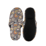 Cute Dog Emoji Pattern Print Slippers