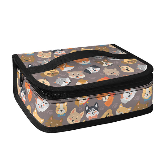 Cute Dog Emoji Pattern Print Small Lunch Bag