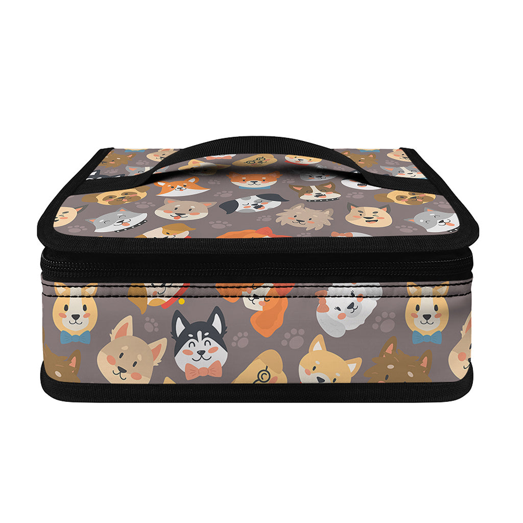 Cute Dog Emoji Pattern Print Small Lunch Bag