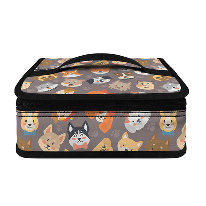 Cute Dog Emoji Pattern Print Small Lunch Bag
