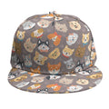 Cute Dog Emoji Pattern Print Snapback Cap