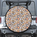 Cute Dog Emoji Pattern Print Tire Cover