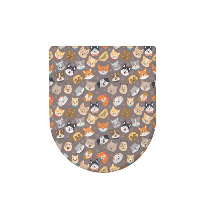 Cute Dog Emoji Pattern Print Toilet Lid Cover