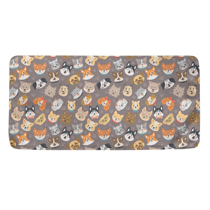 Cute Dog Emoji Pattern Print Towel