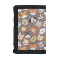 Cute Dog Emoji Pattern Print Trifold Wallet