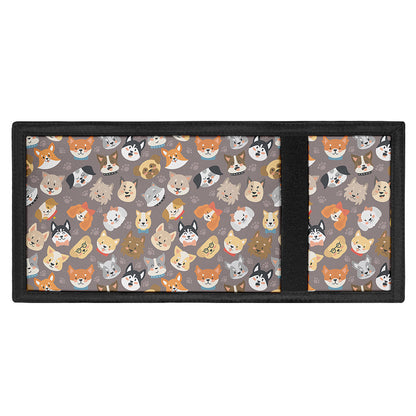 Cute Dog Emoji Pattern Print Trifold Wallet