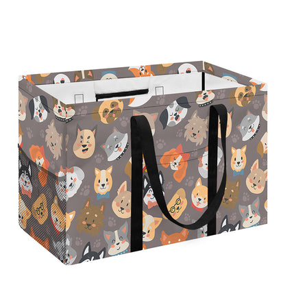 Cute Dog Emoji Pattern Print Utility Tote Bag