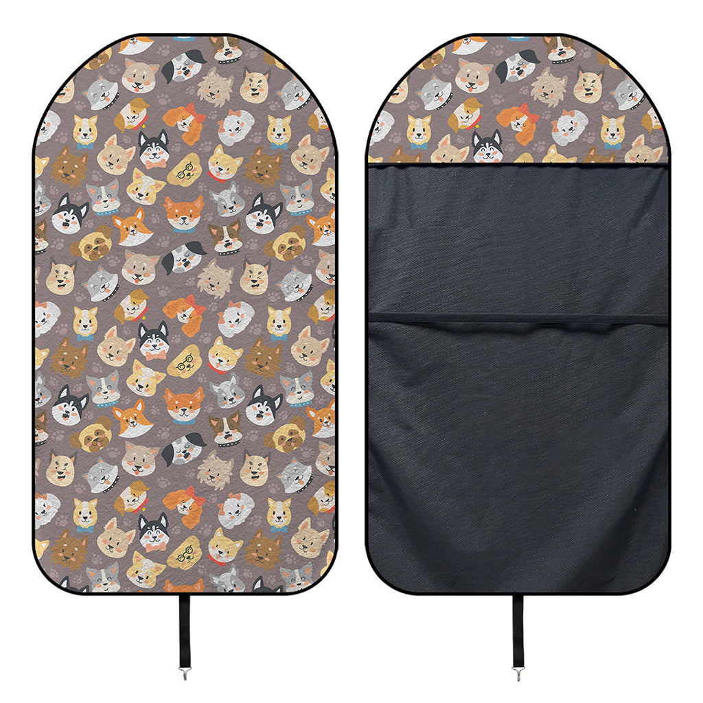 Cute Dog Emoji Pattern Print Waterproof Car Seat Cover