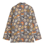 Cute Dog Emoji Pattern Print Women's Blazer