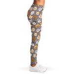Cute Dog Emoji Pattern Print Women's Leggings