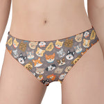 Cute Dog Emoji Pattern Print Women's Panties