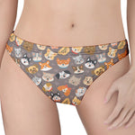 Cute Dog Emoji Pattern Print Women's Thong