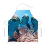 Cute Dolphins In The Ocean Print Adjustable Apron