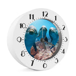Cute Dolphins In The Ocean Print Alarm Clock