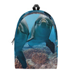 Cute Dolphins In The Ocean Print Backpack