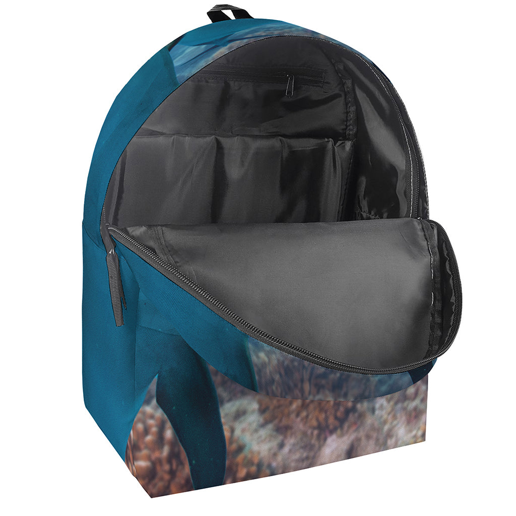 Cute Dolphins In The Ocean Print Backpack