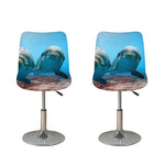 Cute Dolphins In The Ocean Print Bar Stool Covers