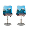 Cute Dolphins In The Ocean Print Bar Stool Covers