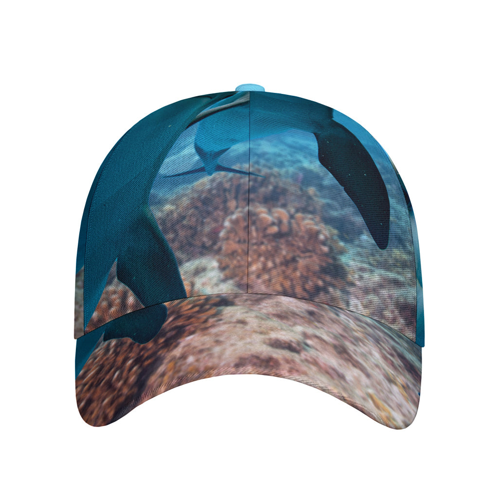Cute Dolphins In The Ocean Print Baseball Cap