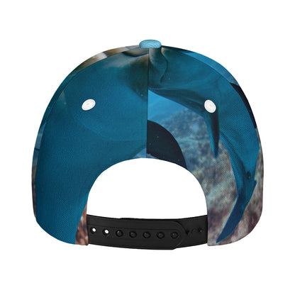 Cute Dolphins In The Ocean Print Baseball Cap