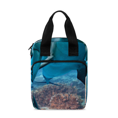 Cute Dolphins In The Ocean Print Bible Tote Bag