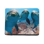 Cute Dolphins In The Ocean Print Bifold Wallet