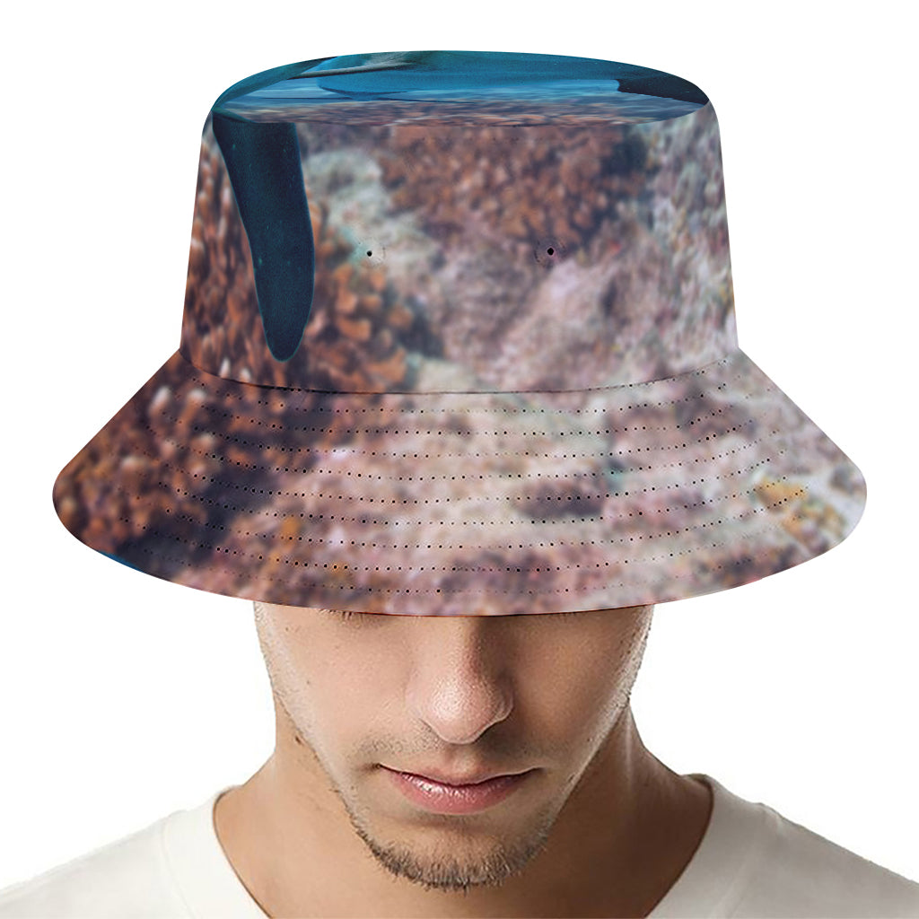 Cute Dolphins In The Ocean Print Bucket Hat