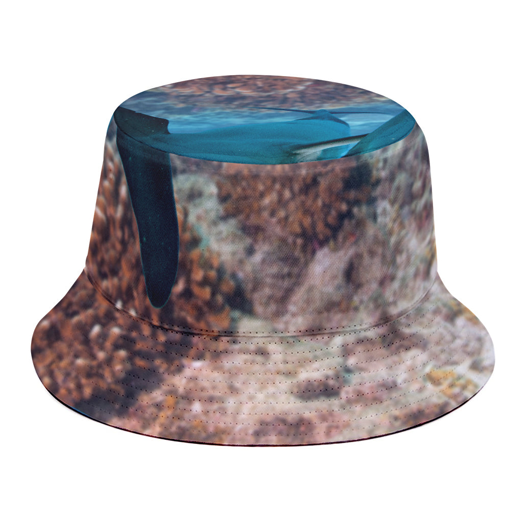 Cute Dolphins In The Ocean Print Bucket Hat