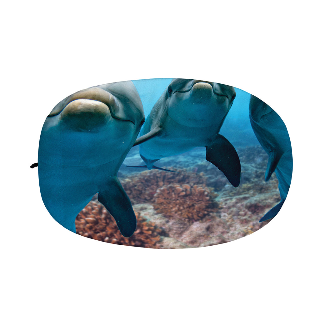 Cute Dolphins In The Ocean Print Car Side Mirror Covers