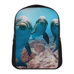 Cute Dolphins In The Ocean Print Casual Backpack