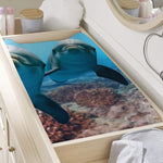 Cute Dolphins In The Ocean Print Changing Pad Cover