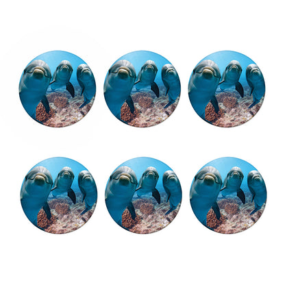 Cute Dolphins In The Ocean Print Coaster Set