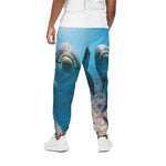 Cute Dolphins In The Ocean Print Cotton Pants