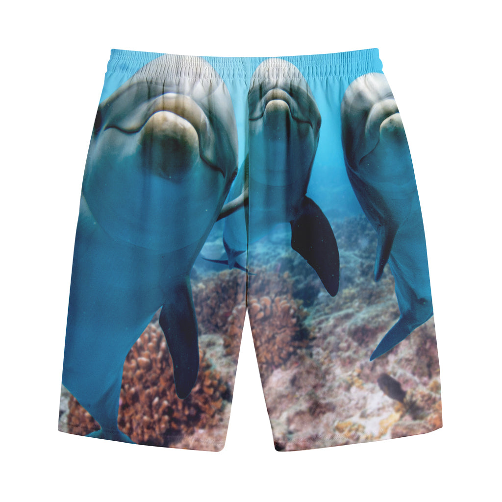 Cute Dolphins In The Ocean Print Cotton Shorts