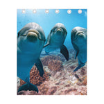 Cute Dolphins In The Ocean Print Curtain