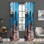 Cute Dolphins In The Ocean Print Curtain