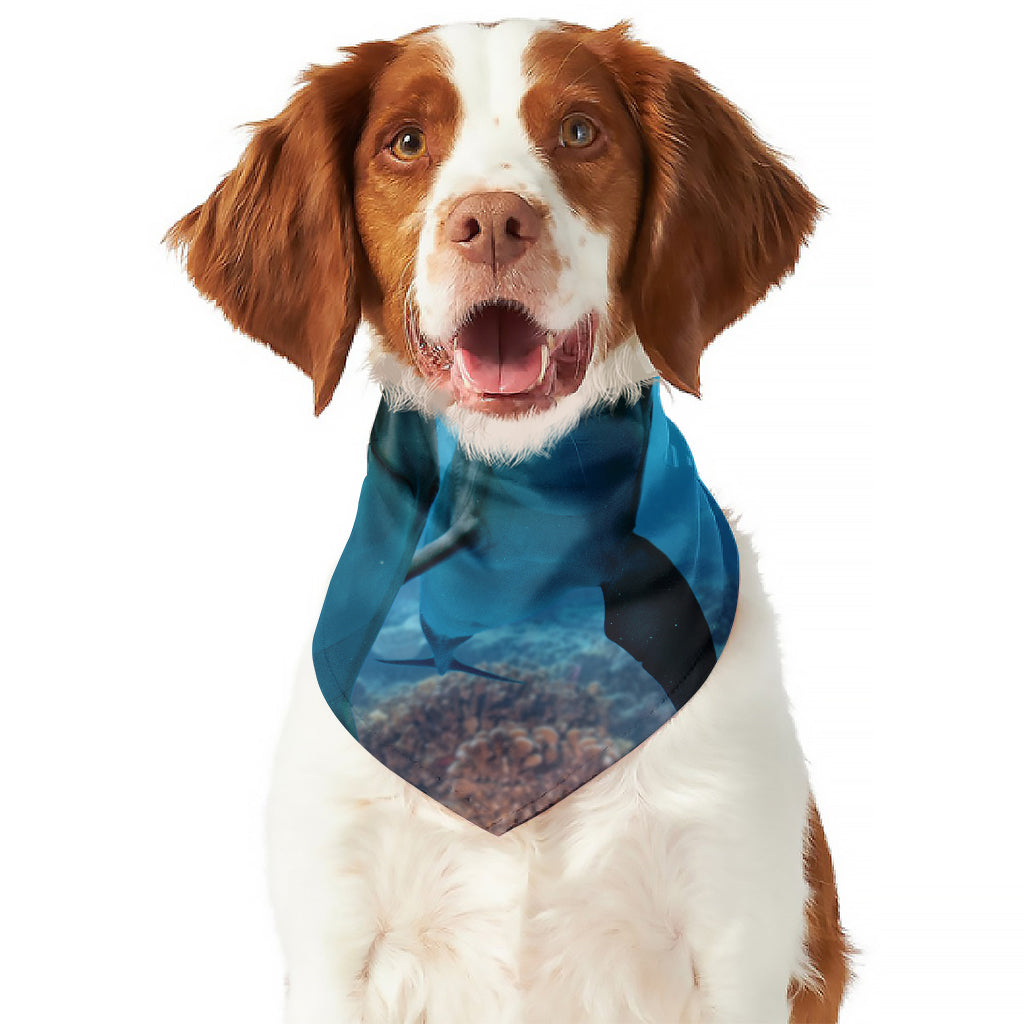 Cute Dolphins In The Ocean Print Dog Bandana