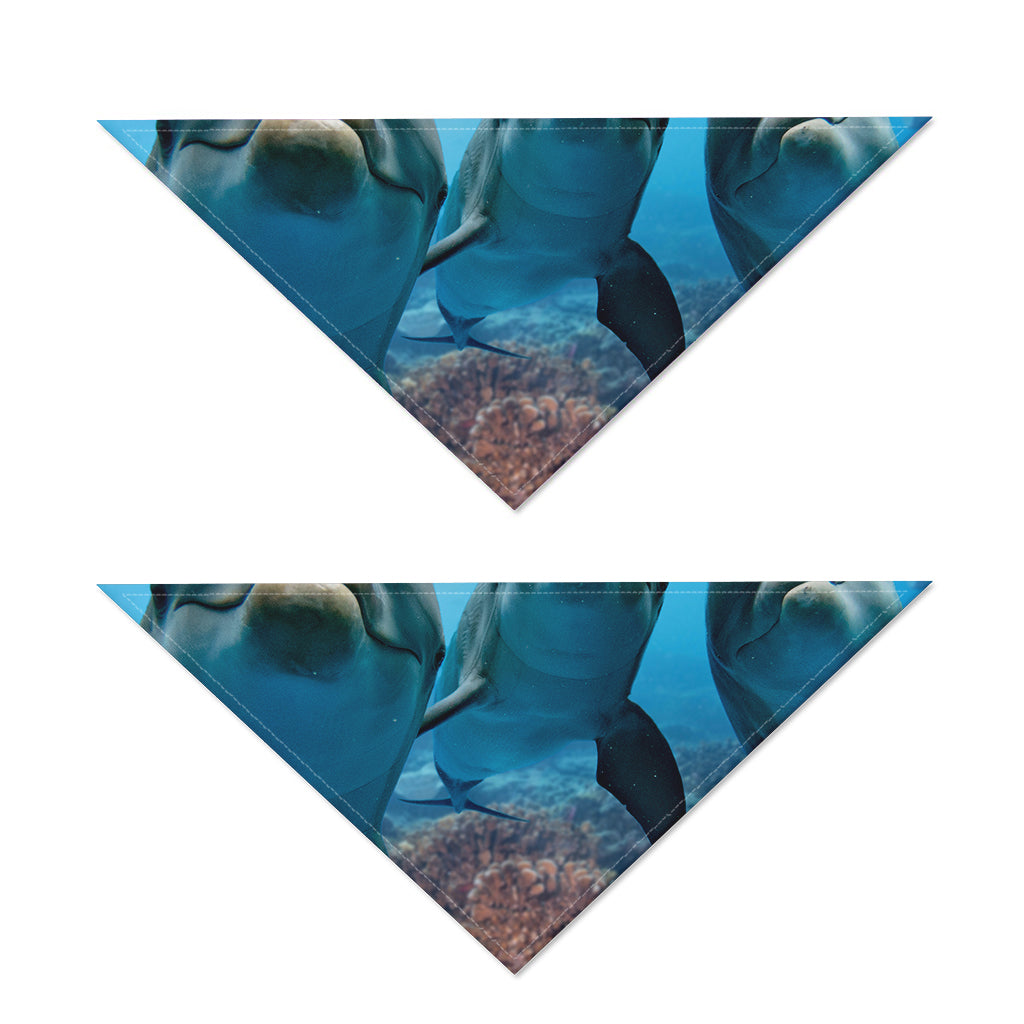 Cute Dolphins In The Ocean Print Dog Bandana