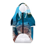 Cute Dolphins In The Ocean Print Dog Zip Up Hoodie