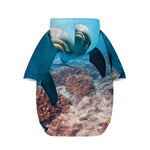 Cute Dolphins In The Ocean Print Dog Zip Up Hoodie
