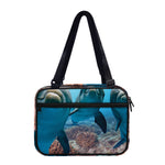 Cute Dolphins In The Ocean Print Double Strap Bible Bag