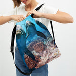 Cute Dolphins In The Ocean Print Drawstring Backpack