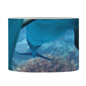 Cute Dolphins In The Ocean Print Drum Lamp Shade