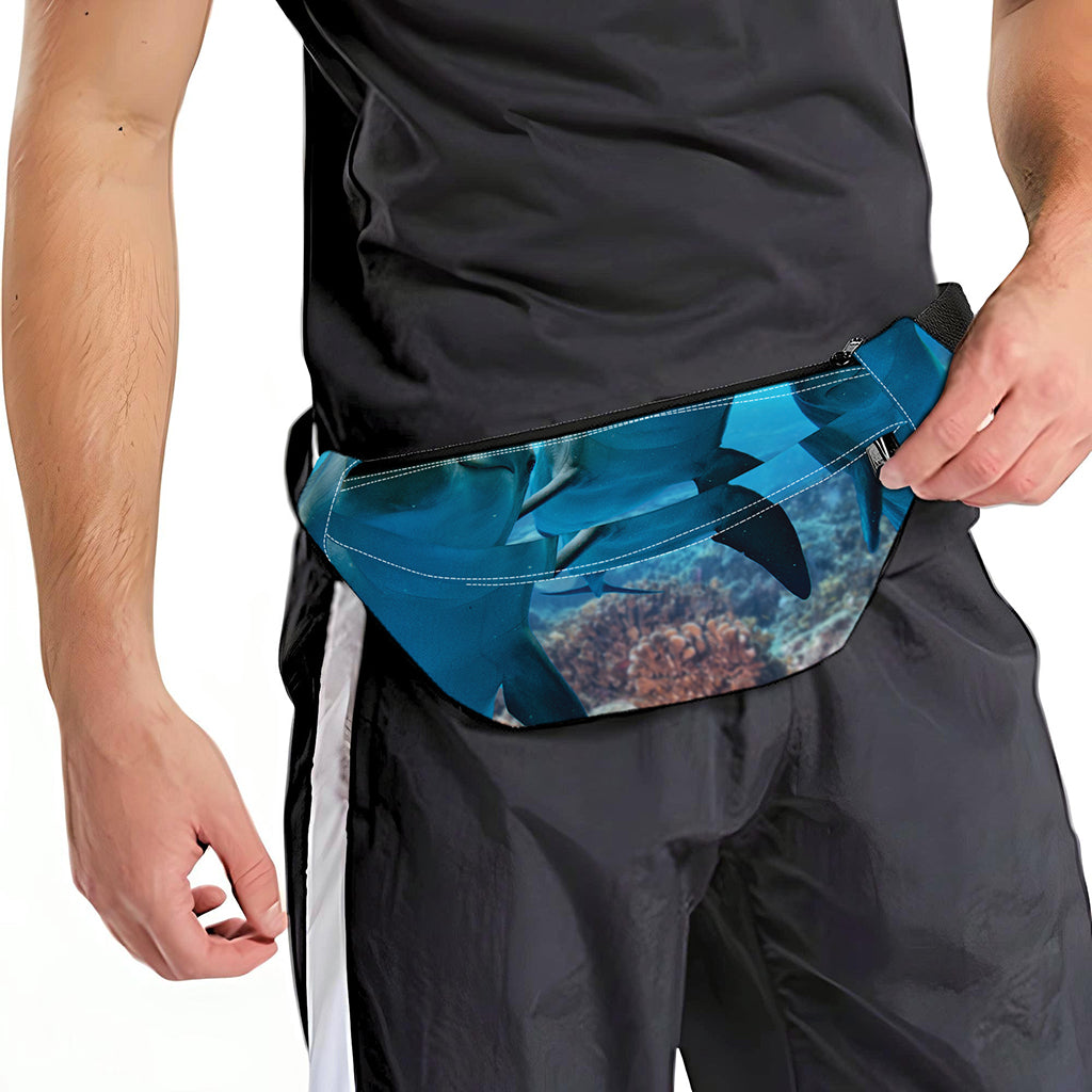 Cute Dolphins In The Ocean Print Fanny Pack