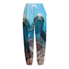 Cute Dolphins In The Ocean Print Fleece Lined Knit Pants