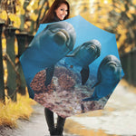 Cute Dolphins In The Ocean Print Foldable Umbrella