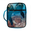 Cute Dolphins In The Ocean Print Front Pocket Bible Bag