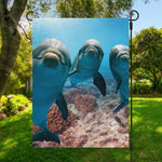 Cute Dolphins In The Ocean Print Garden Flag