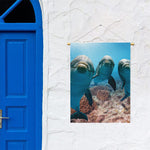 Cute Dolphins In The Ocean Print Garden Flag
